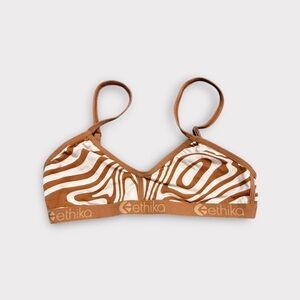 Ethika Zebra Print Bralette in Brown and White